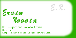 ervin novota business card